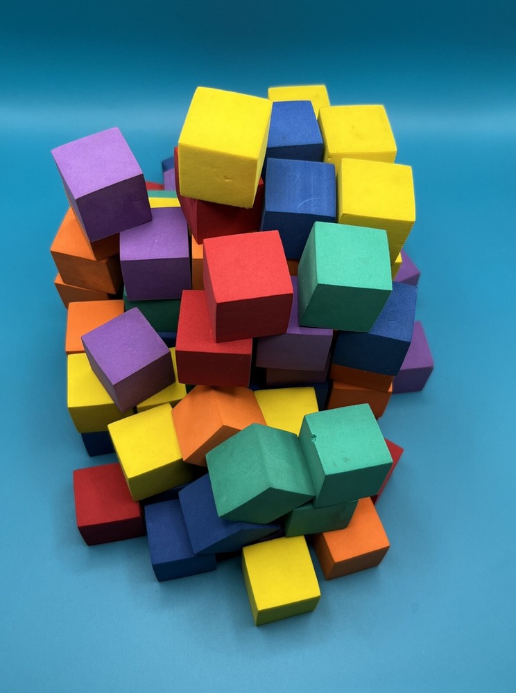1" Cube Foam Blocks, Color Recognition, Craft, Math Manipulative, Counting 100