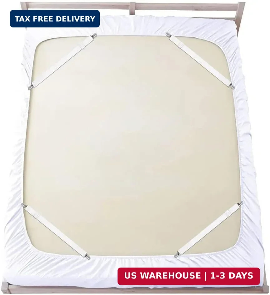 Bed Sheet Straps, Sopito Adjustable Elastic Fitted Sheet Corner Holders Straps t