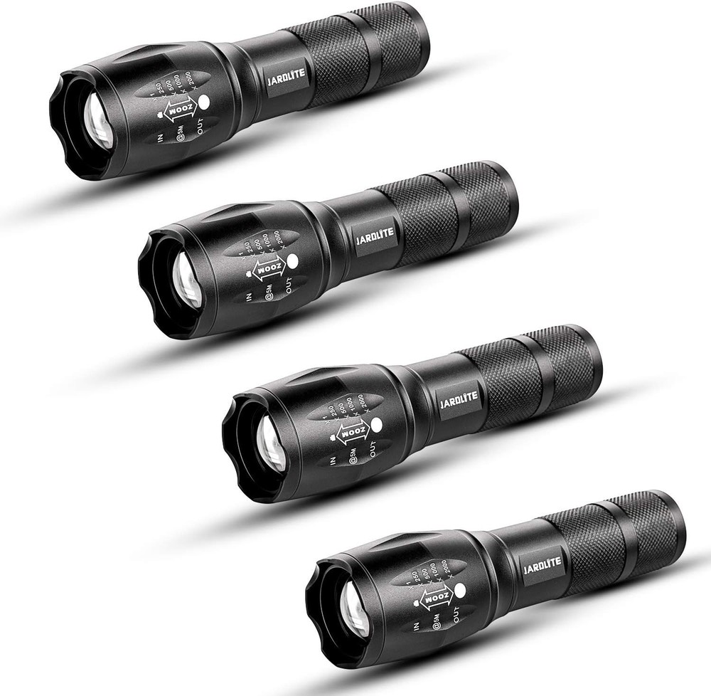 JARDLITE LED Flashlight 4 Pack, 5 Modes Waterproof Tactical Torch for Camping