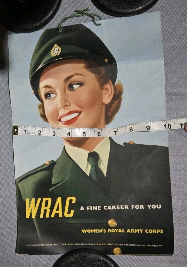 Original 50'S WOMANS ROYAL ARMY CORPS POSTER