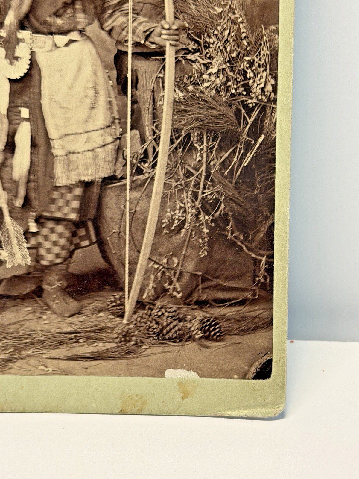 Antique Native American Indian Cabinet Card Photograph of Yaqui Tribe Individual