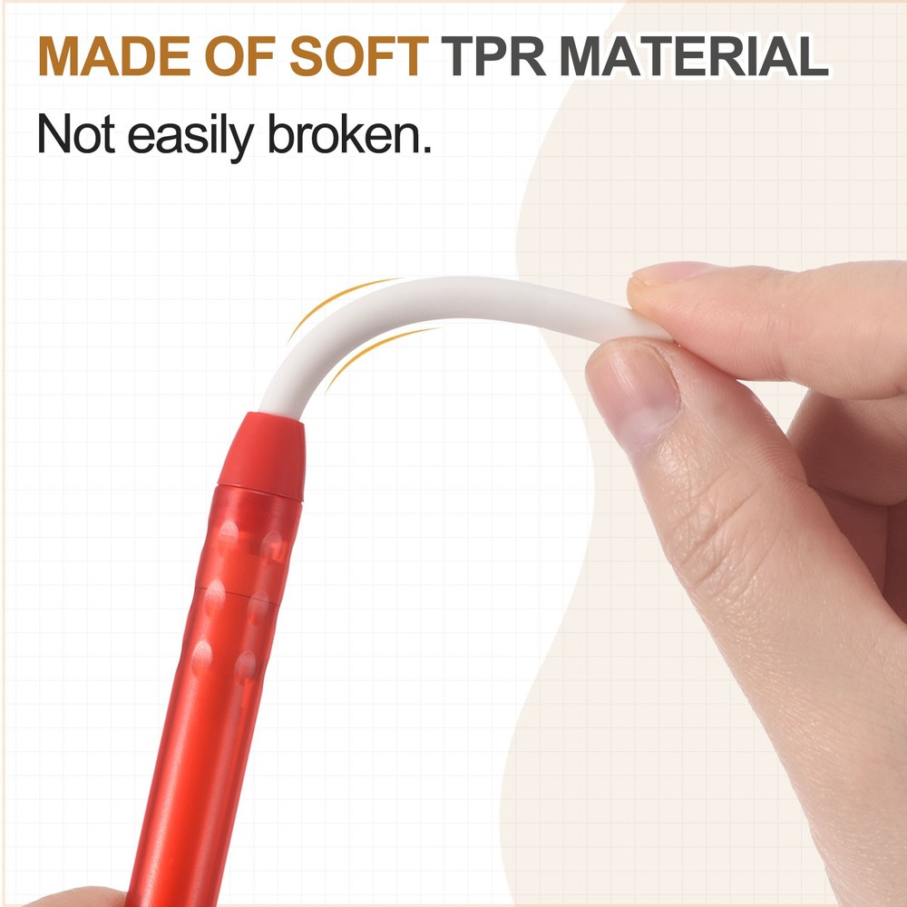 4+4Pcs Retractable Eraser Pen, with 4Replacement Rubber Refill, Red TPE