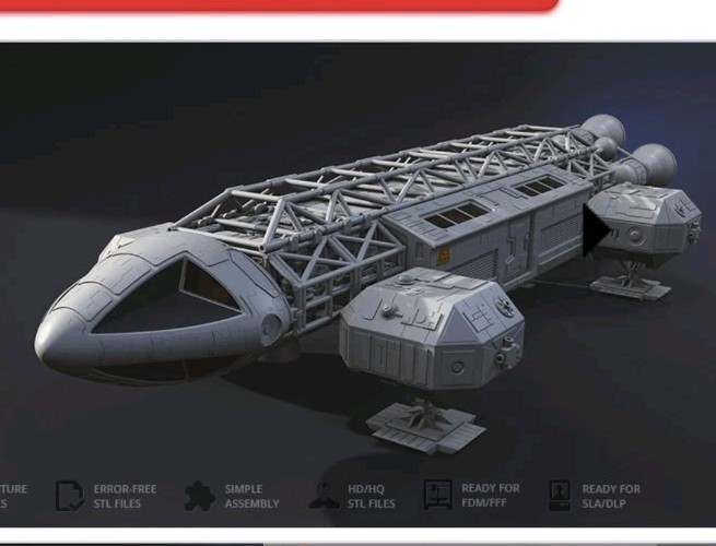 Space 1999 Eagle Transporter 1/72 Display Model Kit 17" Custom 3d Design Huge