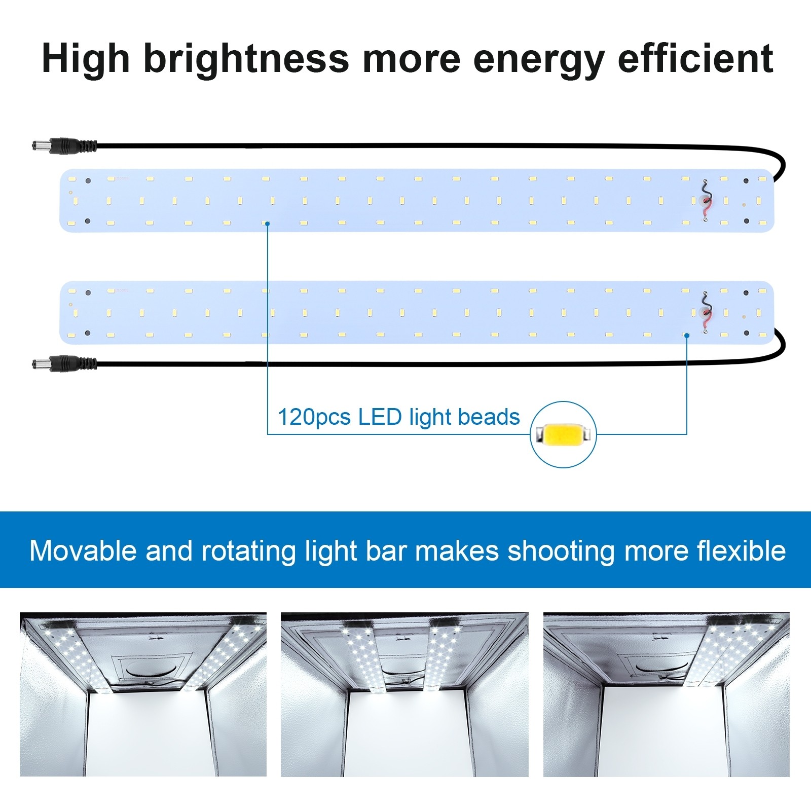 24"x24" Foldable LED Photo Light Box Tent Large Portable Cube Studio Photography