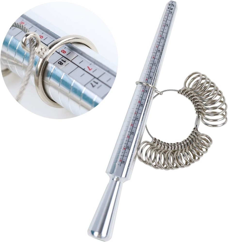 NIUPIKA Ring Sizer Measuring Tool Mandrel Measurer Sizing Kit...