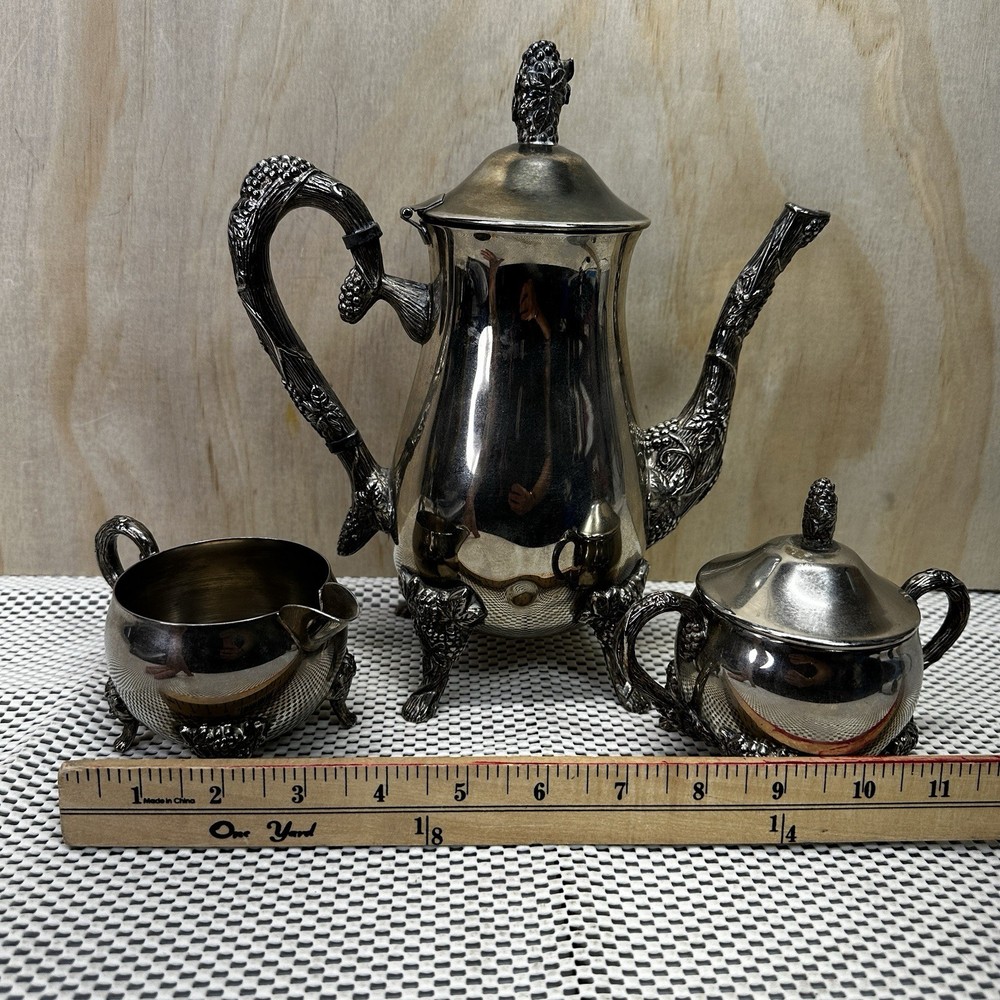 Silver Plated Tea/coffee Set Goth/victorian/dark Decor