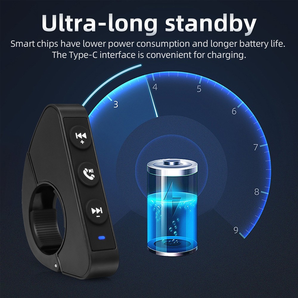 Wireless Bluetooth Motorcycle Handlebar Controller Steering Wheel Remote Control