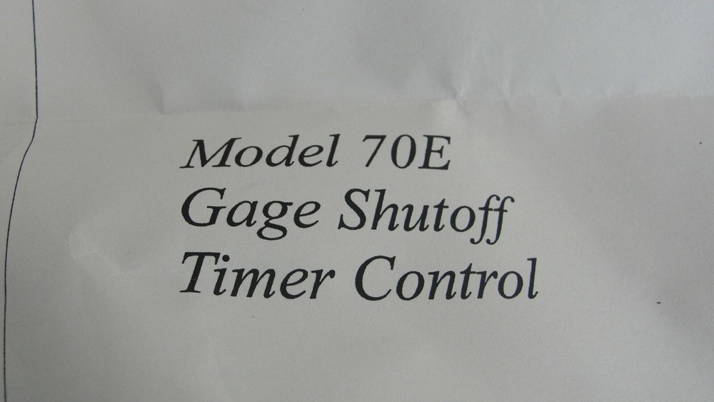 Sigma Corporation model 70E gage shutoff timer control new