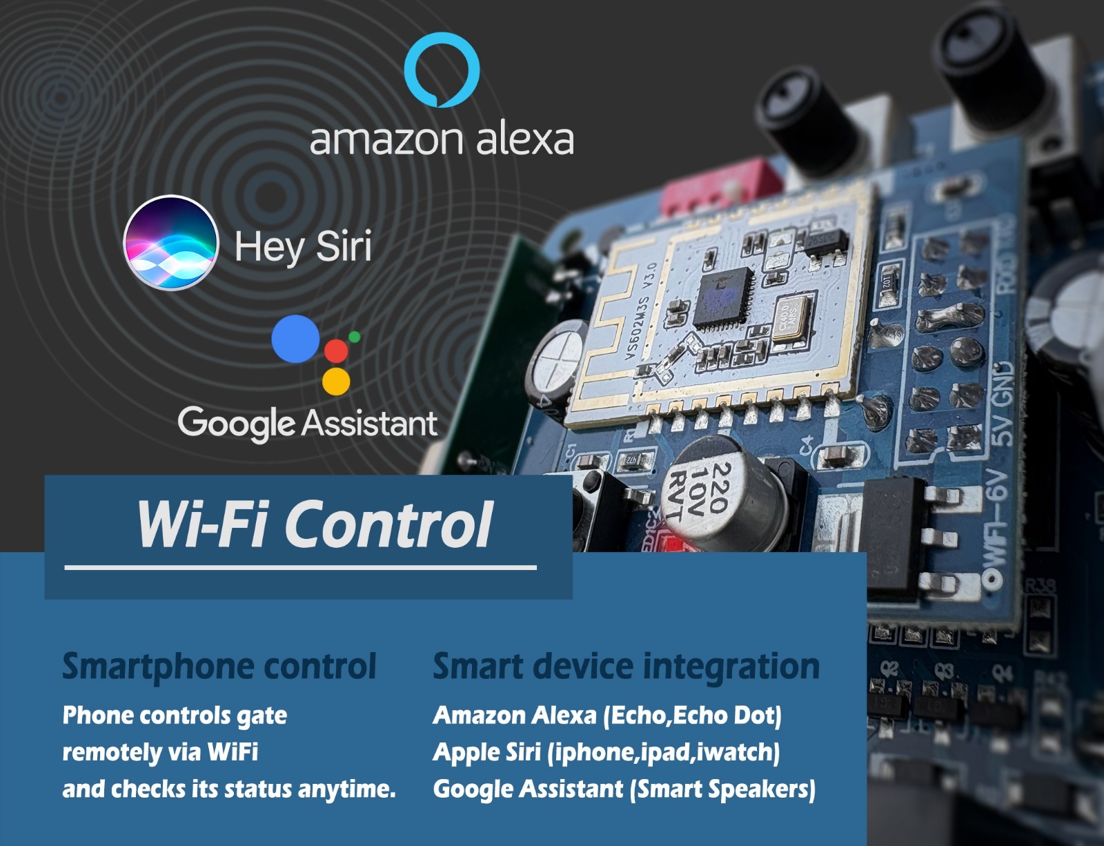 Blütezeit Chain Sliding Gate Opener 1400LB w/Solar Panel/WiFi/Battery Backup