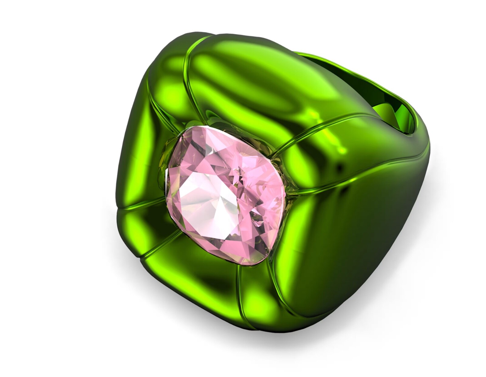 Swarovski Dulcis Cushion Cut green Cocktail Ring 5609722 Size 60 New 💕