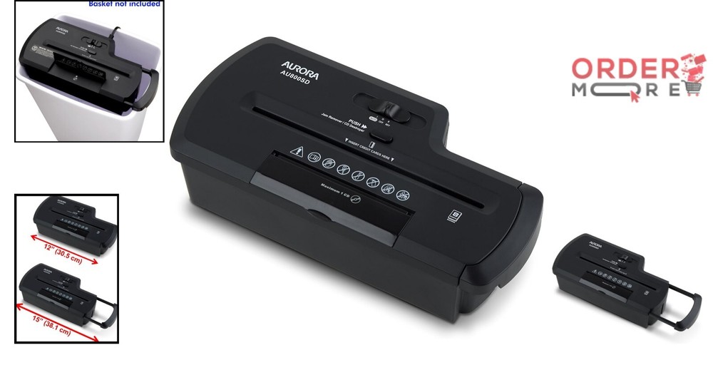 Automatic 8-Sheet Strip Cut Shredder with Jam Remover - Secure Document Solution