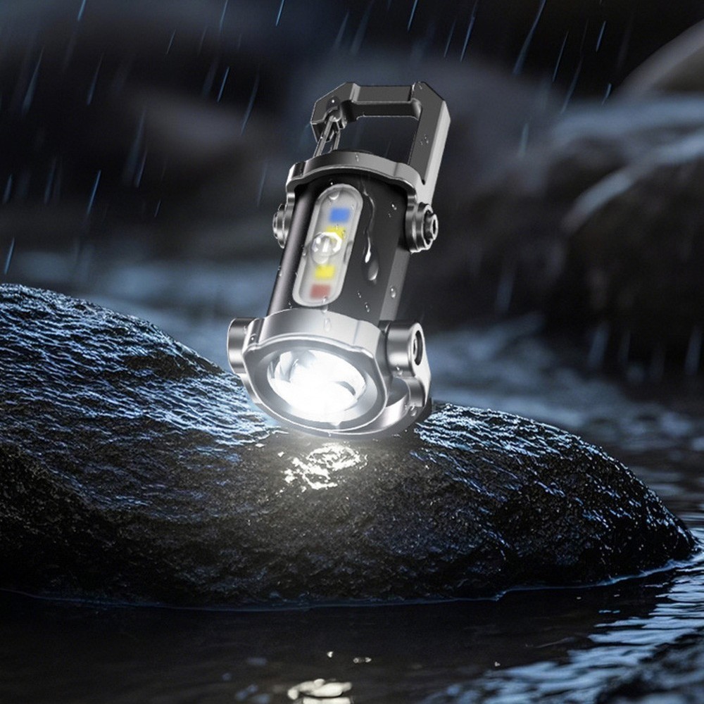 Lightweight Waterproof Mini Flashlight Keychain with Six Lighting Modes
