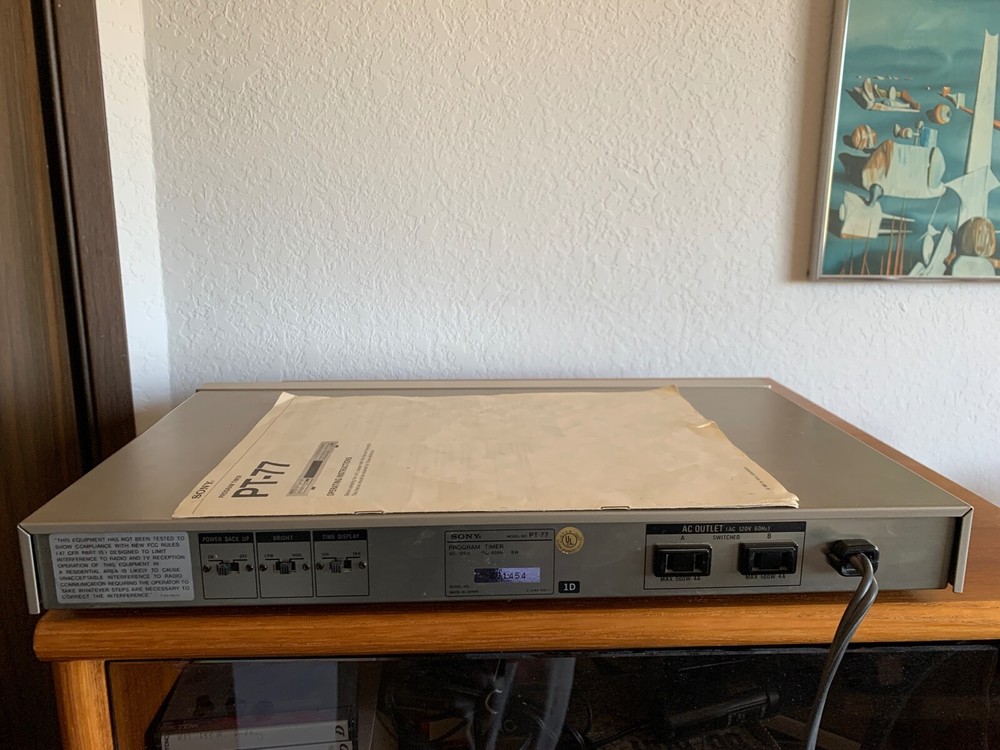 Vintage SONY Program Timer PT-77 with Manual