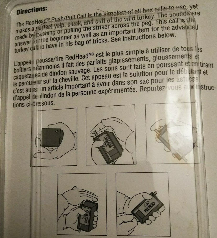 new REDHEAD Push Pull TURKEY box CALL RH450