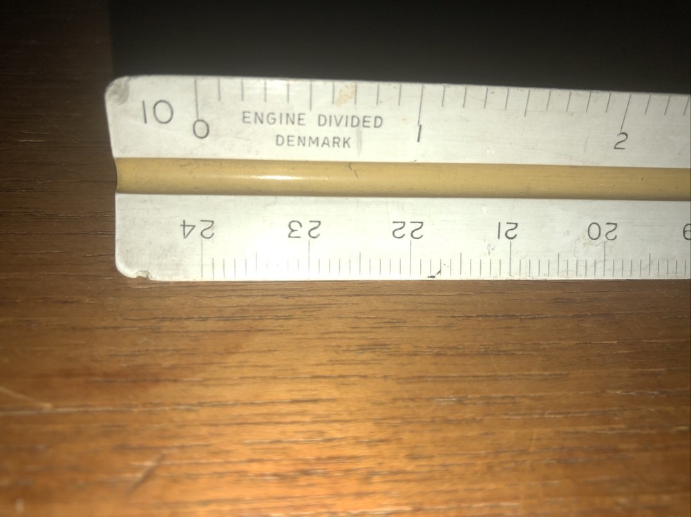 Vintage Enginer Ruler Engine Divided Denmark