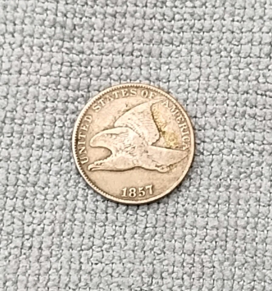 USA 1c~ One Cent~ Flying Eagle Cent 1857~* VF~ Coin