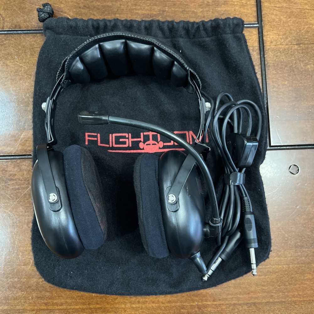 FLIGHTCOM  BLACKHAWK 5DX  AVIATION HEADSET  NICE CONDITION