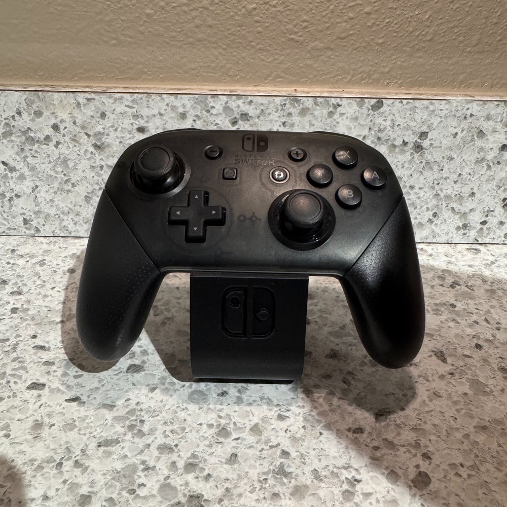 3D Printed  - Black Nintendo Switch Pro Controller Stand with Logo