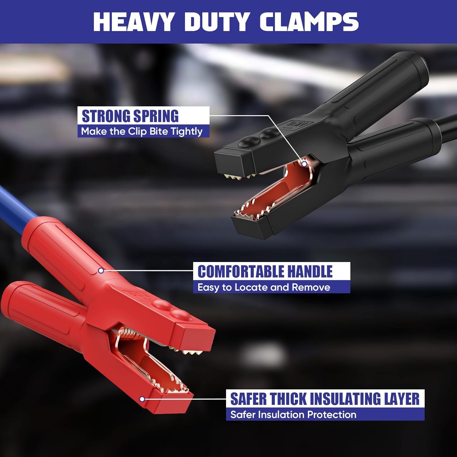 2/0 Gauge 30 FT Jumper Cables,1500Amp Quick Connect Booster Cables for 12V & 24V