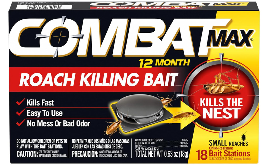 Combat Max 12 Month Roach Killing Bait Small Roach Bait Station 18 Count