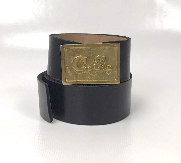 Confederate Belt with Square CS Buckle Waist Up to 60 Inches