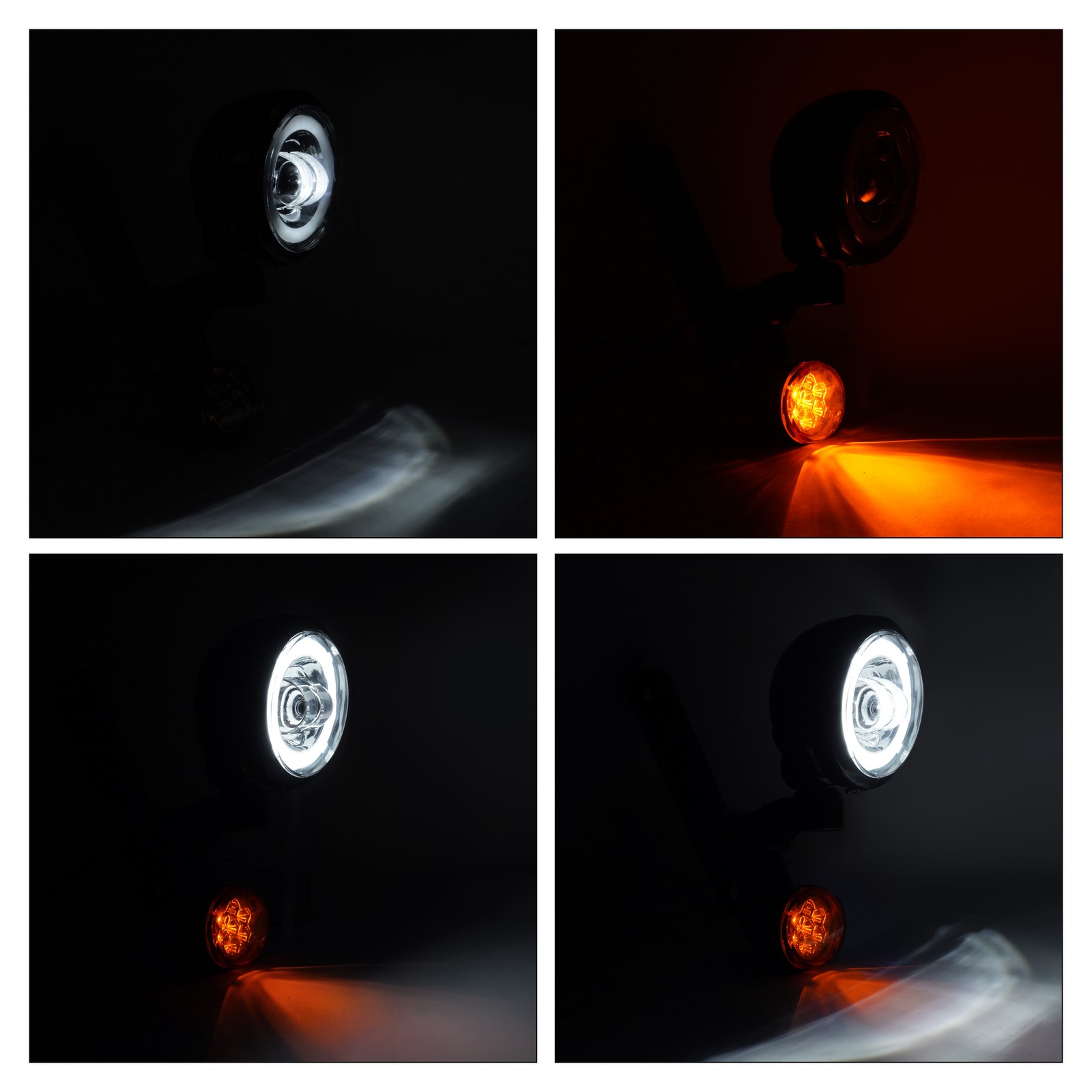 Fog Light Bracket Turn Signal LED For Harley Road King Street Glide 1994-2024