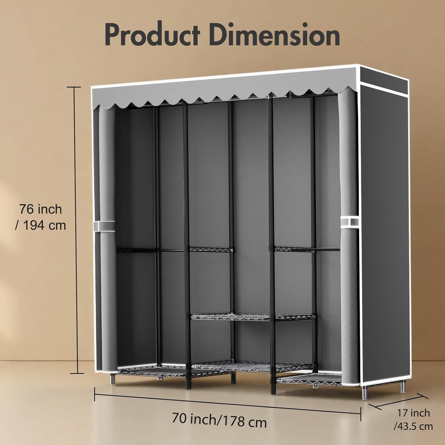 Garment Rack Hanging Rack Heavy Duty ClothesRack Adjustable Closet Organizer