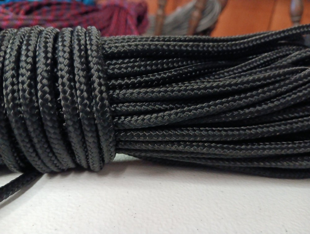 3/16 x 185 ft. Double Braid Polyester .Rope. Black.
