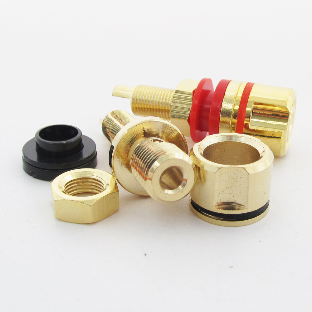 4pcs High Quality Gold Plated Brass Amplifier Speaker Terminal Binding Post