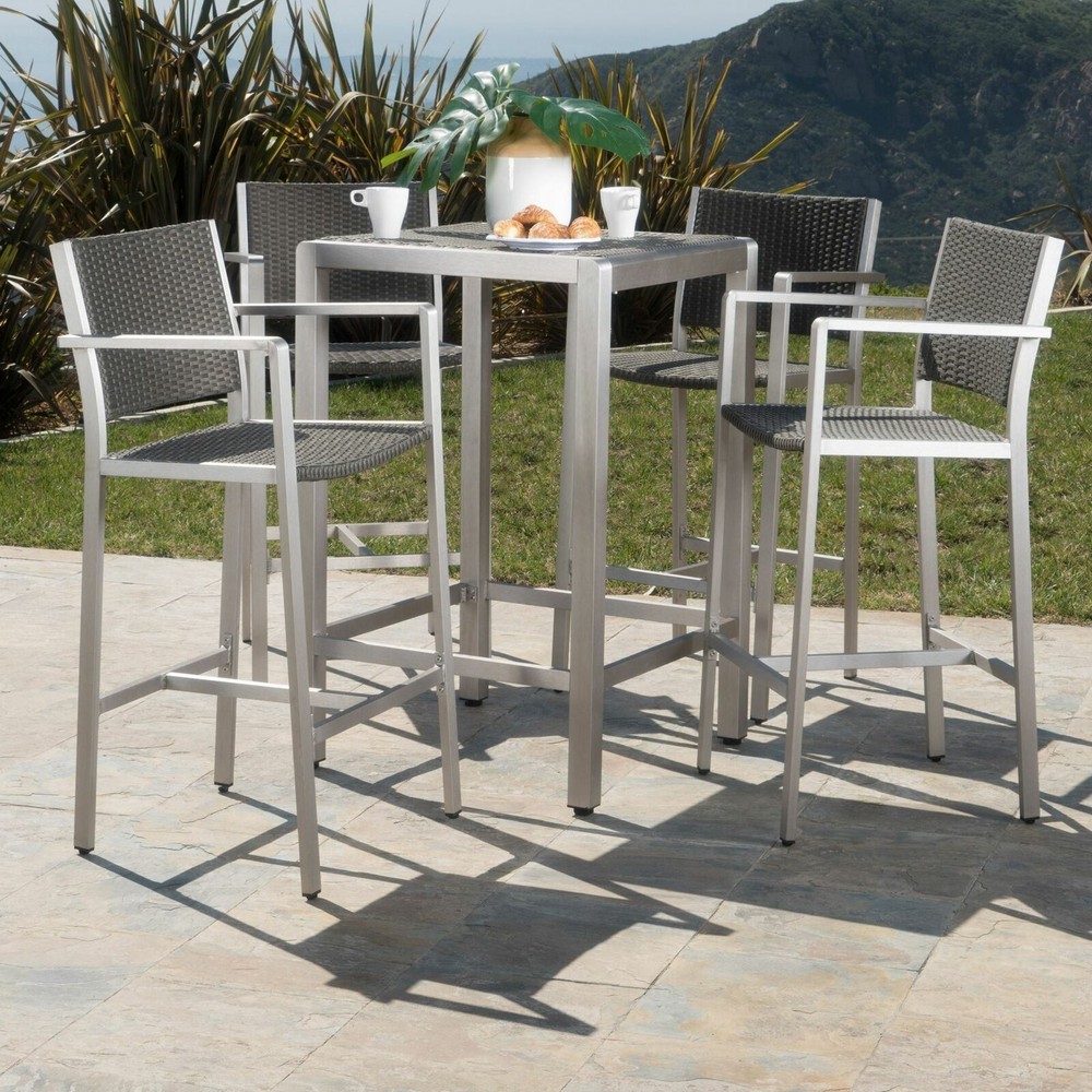Outdoor Aluminum 5 Piece Bar Set
