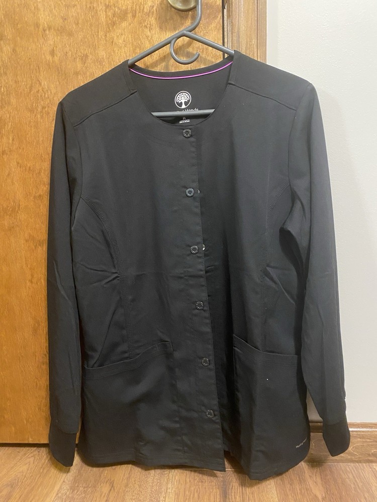 Healing Hands scrub Jacket Medium Black NWOT