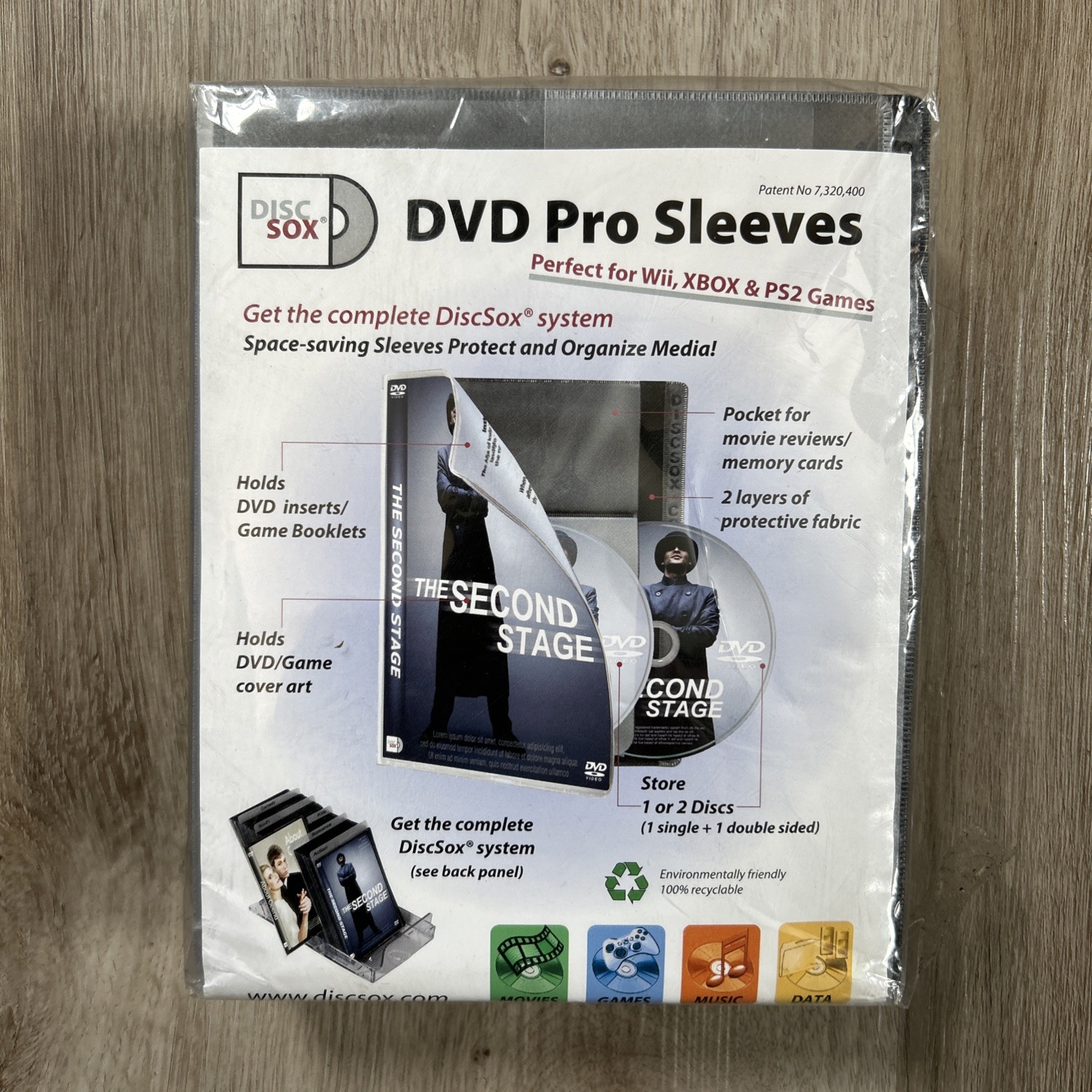 DiscSox DVD Pro Sleeves 25 Pack For CD Video Game Disc Storage Organization NEW
