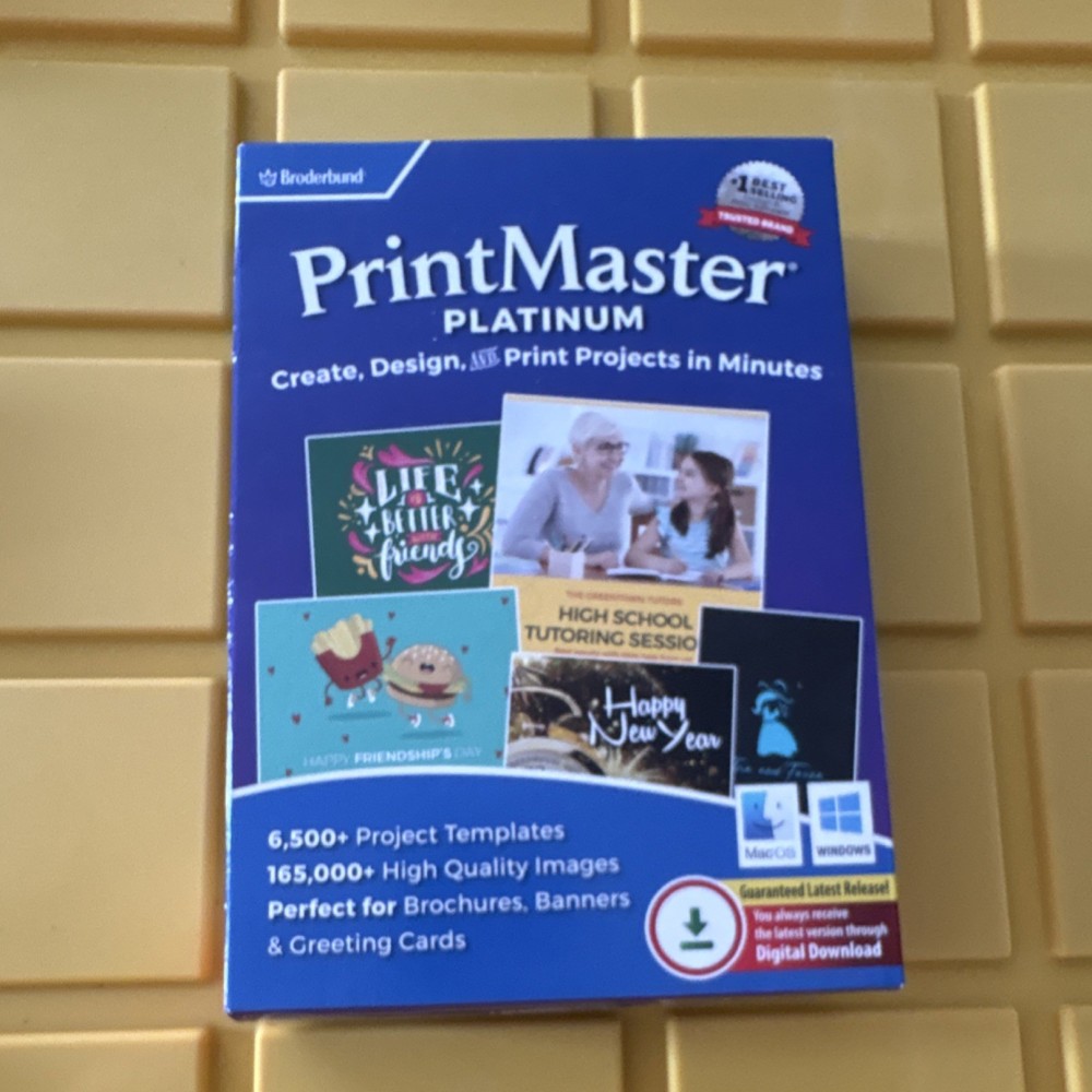 Broderbund PrintMaster Platinum Desktop Publishing Software Digital Download, M…