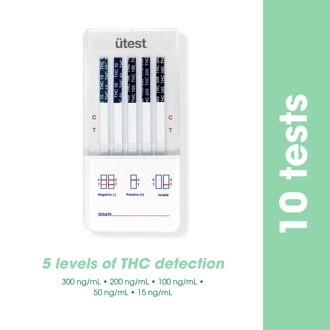 5 Level THC Test (10 Pack) Utest-O-Meter Marijuana Urine Detection Test Kit