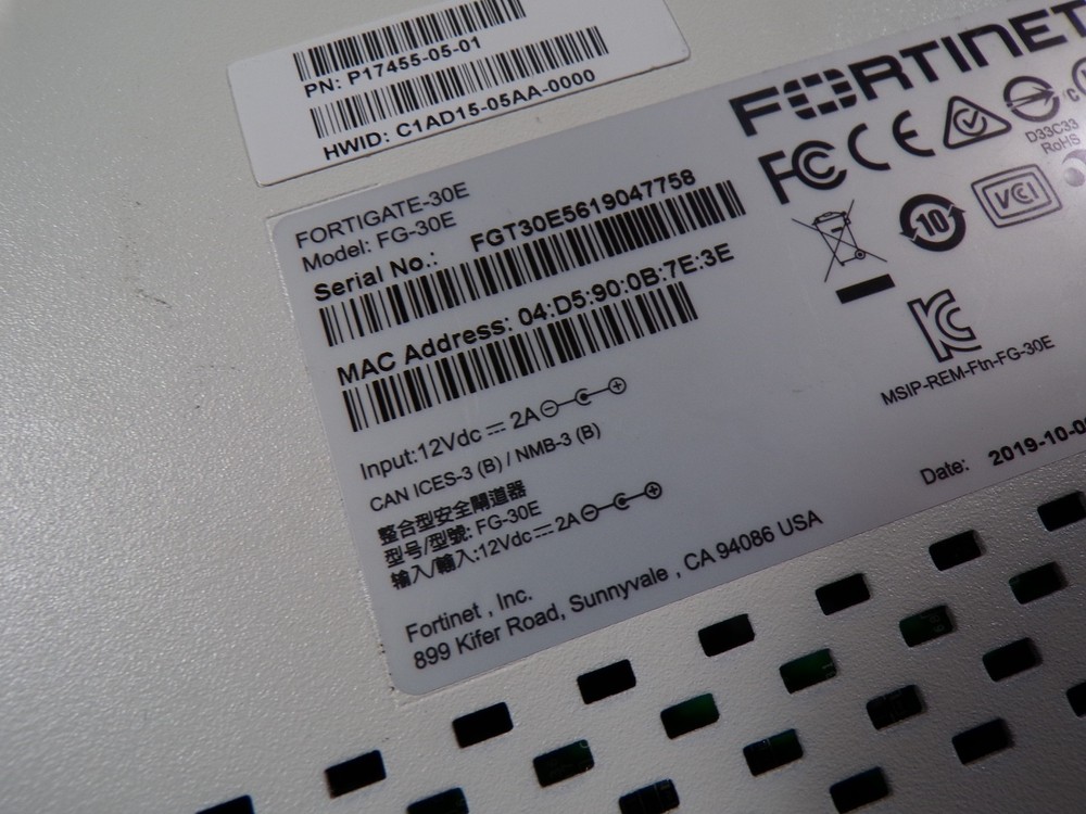 FORTINET FORTIGATE 30E FIREWALL FG-30E