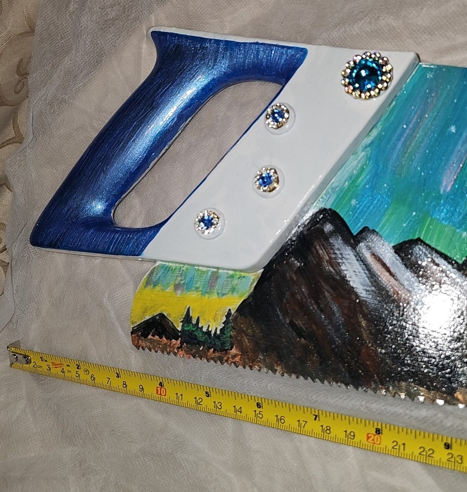Northern Lights Handpainted Saw