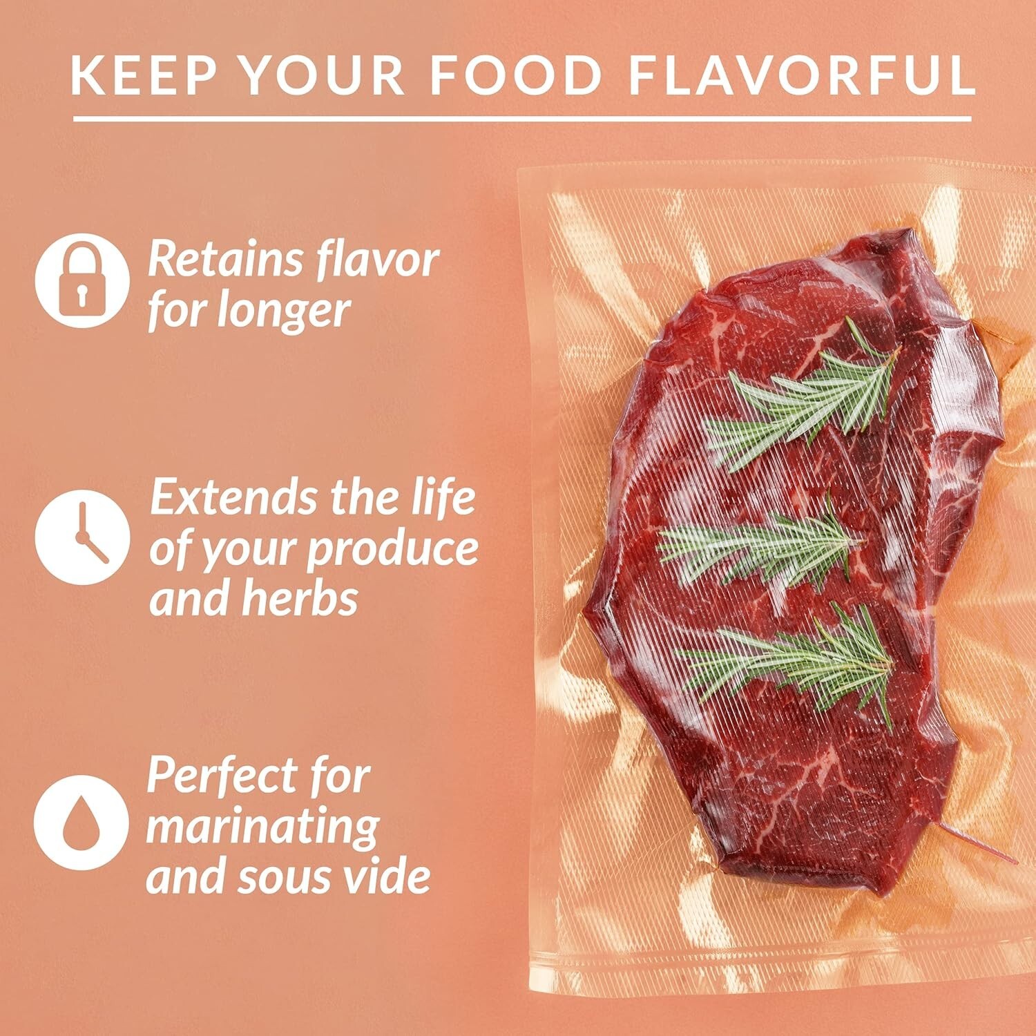 300 Vacuum Sealer Bags 8X12" Quart Food Vac Storage for Food Saver, Seal a Meal