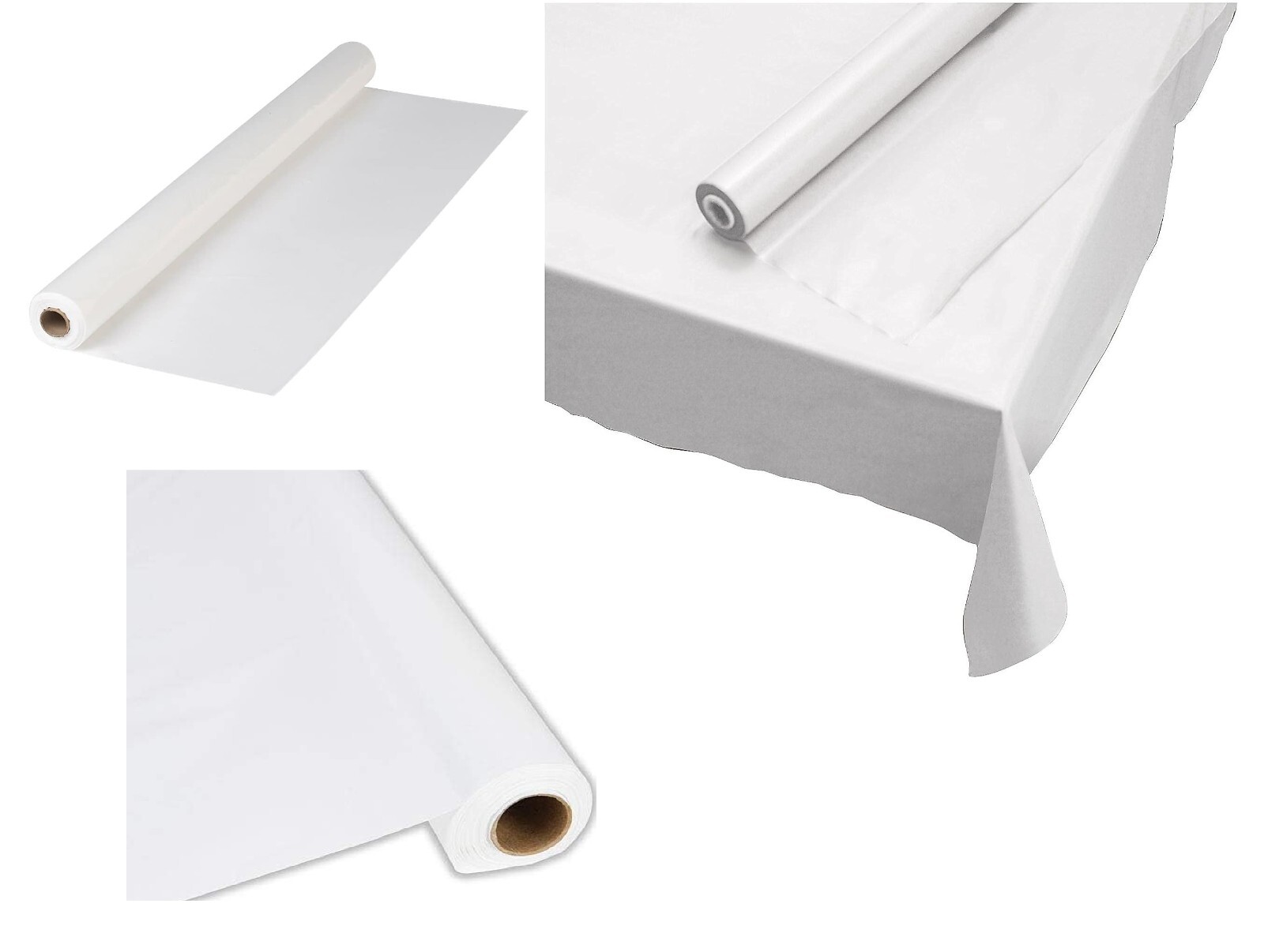 Pack of 1 Disposable Party Banquet Table Cover Roll - 300 ft. x 40 in. (White)