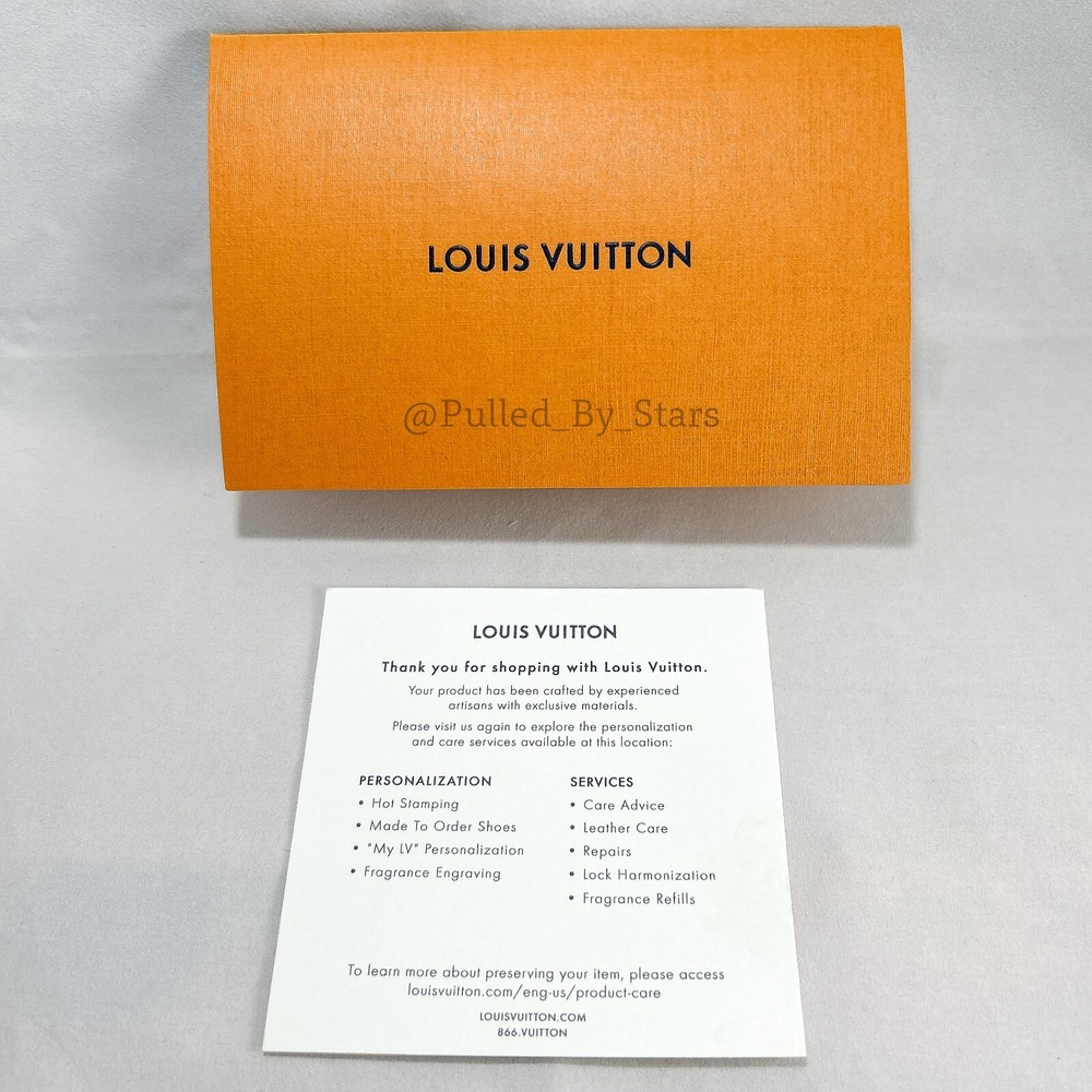 LOUIS VUITTON Medium Orange Pullout Drawer Box (7" x 7" x 2") + Ribbon & Misc.