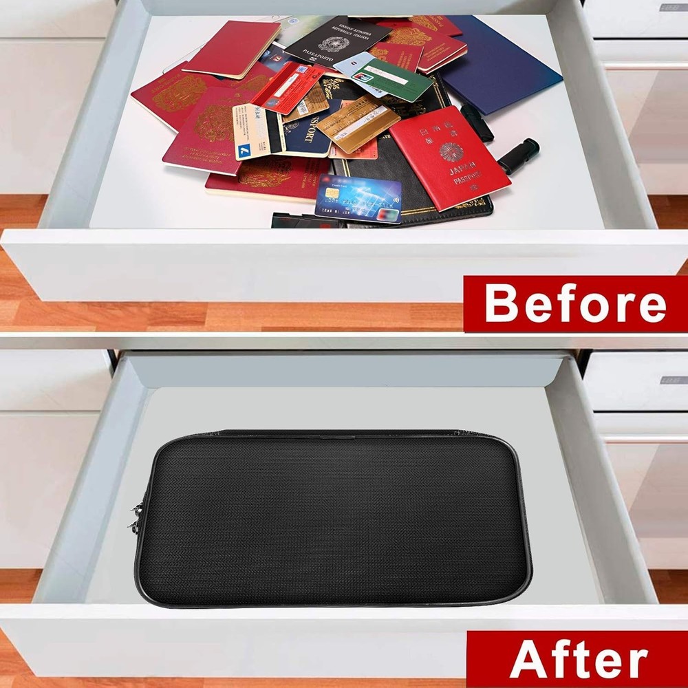 Organizer Case Fireproof Document Bag with Lock (9”x 5.3”x 3.7”), 3-Layer.