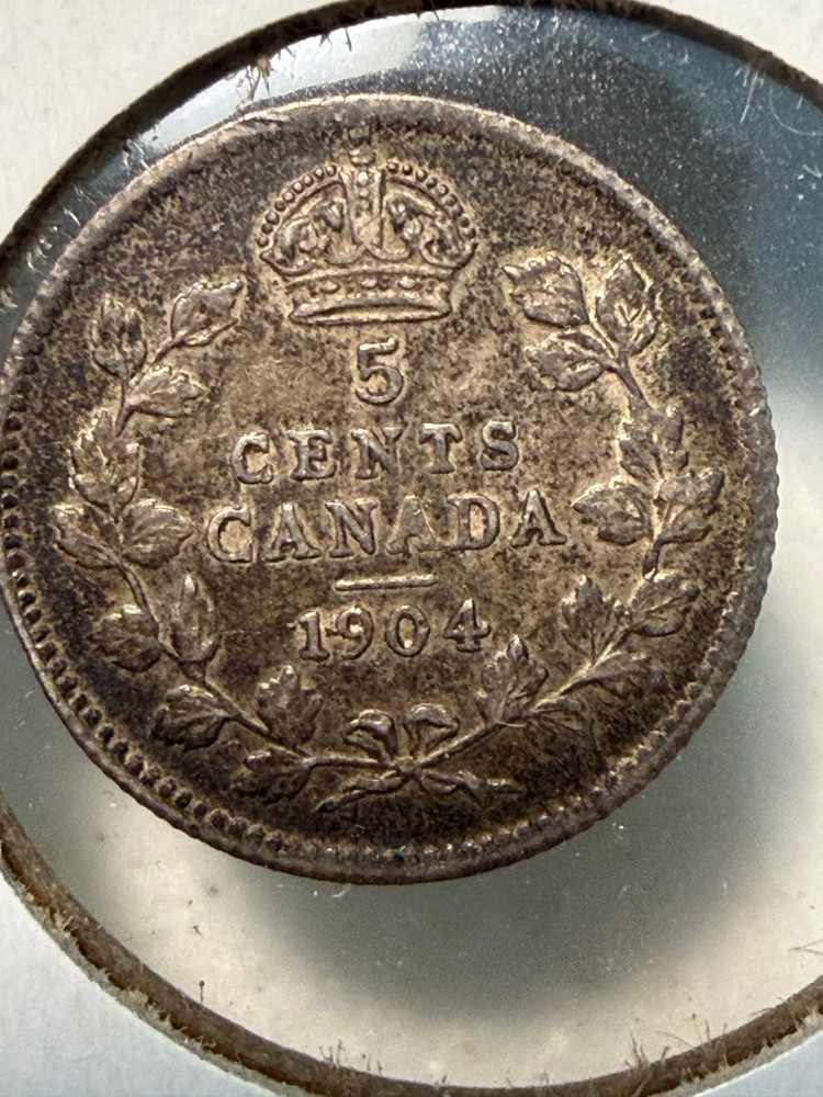 1904 Canada 5 Cent silver coin