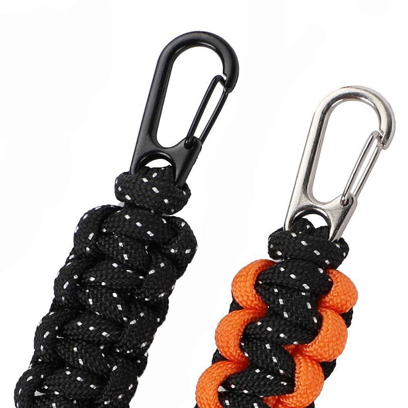 Mini Skater Tiny Alloy Clips Quick Release Paracord Keychains Spring Black