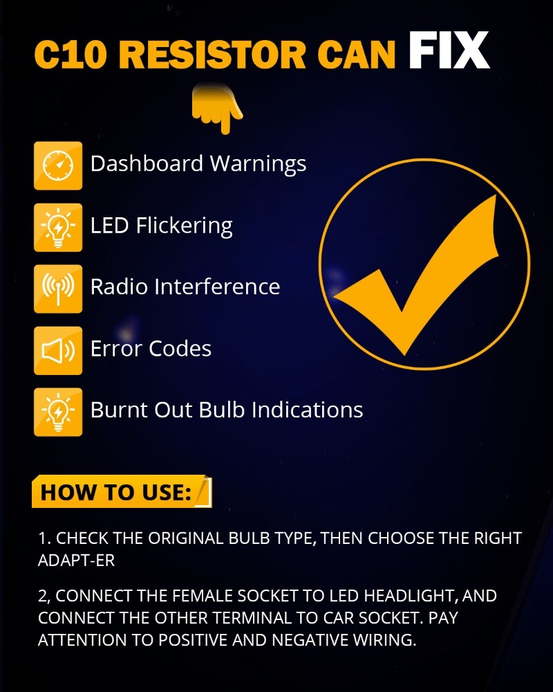 H11 H8 LED Headlight Canbus Error Free Anti Flicker Resistor Canceller Decoder