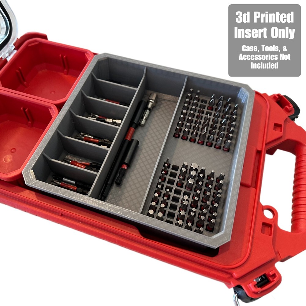 Impact bit holder insert for Milwaukee PACKOUT Low Profile Organizers