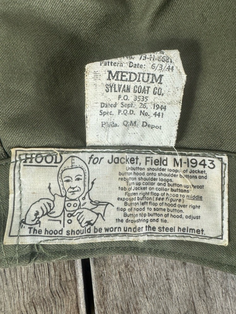 WW2 Field Jacket Hood Medium 1944