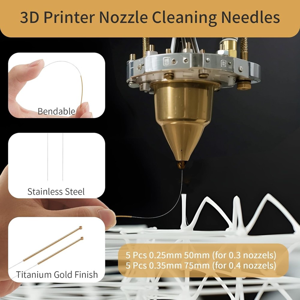 MAYJOY 3D Printer Nozzle Cleaning Kit–17 Pcs Tools Set with Brass Wire Brushes