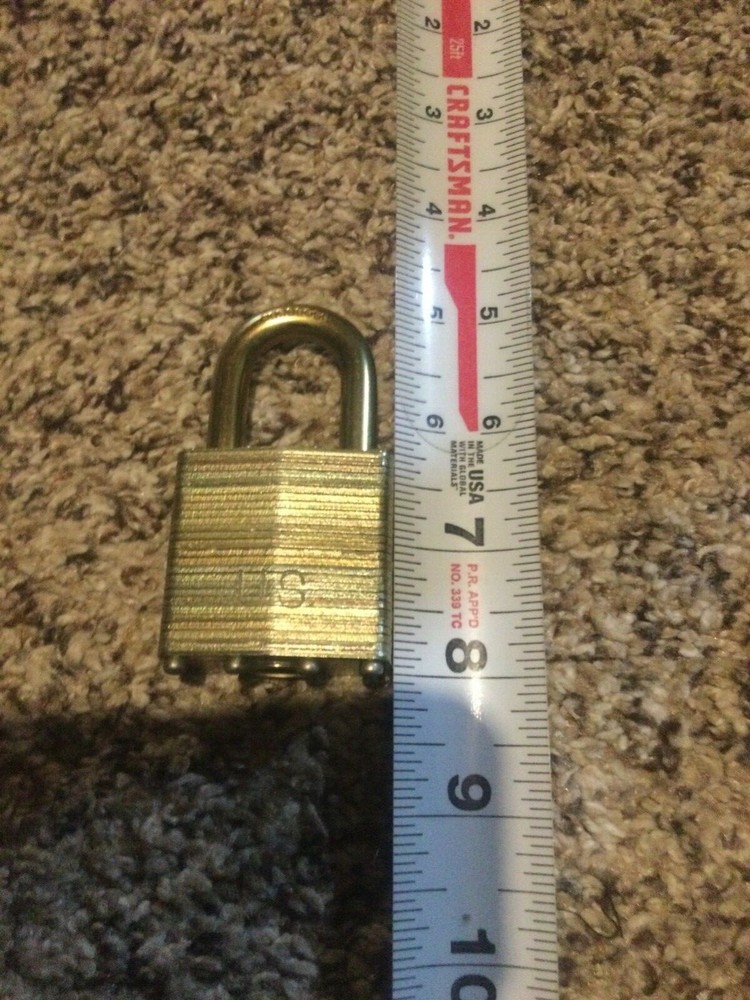 MASTER LOCK 6001LFUS Keyed Padlock, 3/4 in,Rectangle,Gold