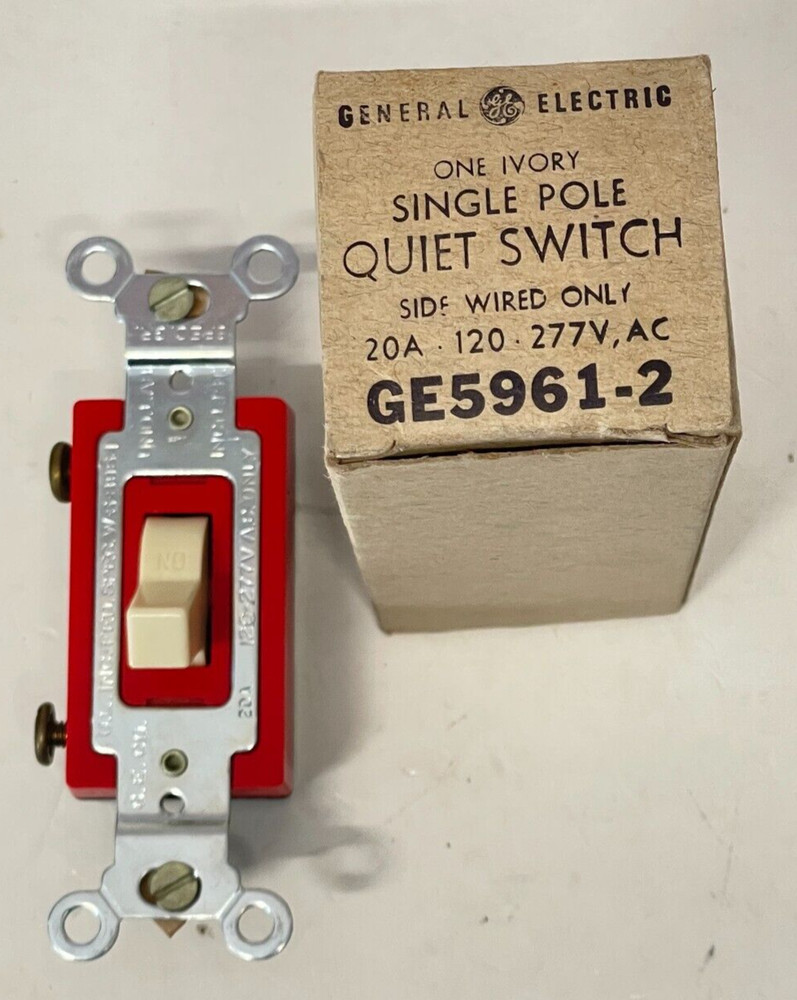 GE5951-2 Quiet Switch Single Pole ~ Side or back Wired ~ Ivory ~ New in Box