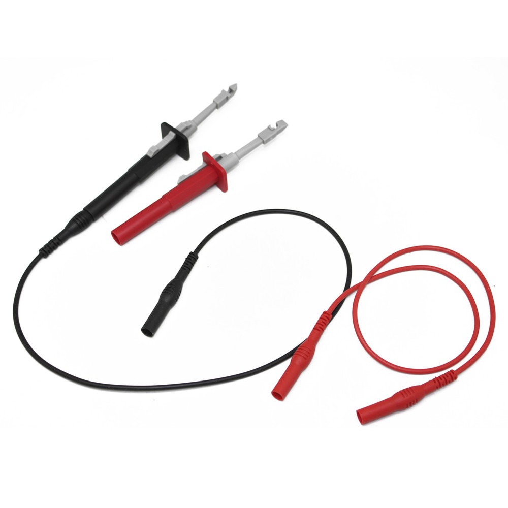 Test clip set insulation piercing red black banana plug stacking test leads