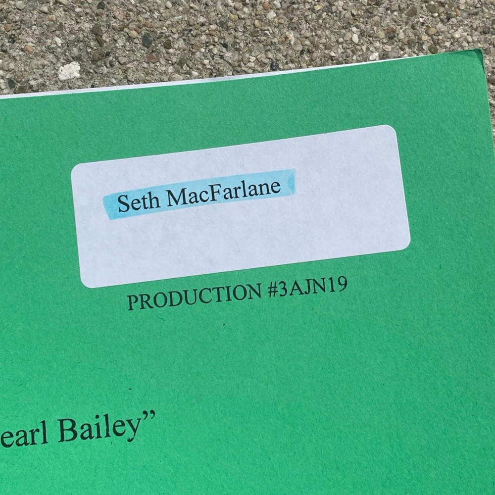 American Dad SETH MACFARLANE Used Stan Roger 2007 Production Table Draft Script